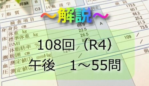 第108回（R4）保健師国家試験 解説【午後1～5】